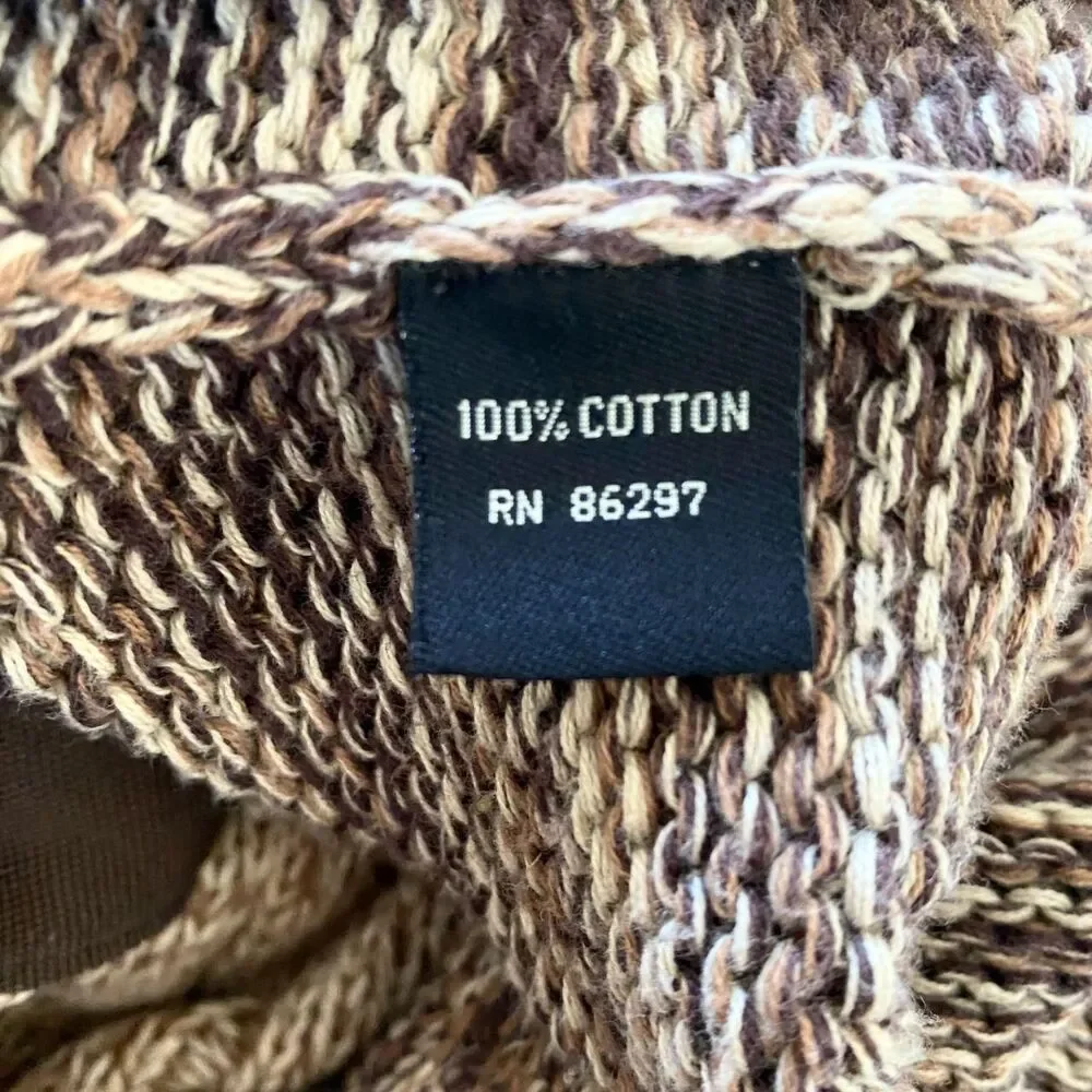 Bcbgmaxazria Y2K Flared Brown Tan Crean Knit Knitted Button Up Cardigan L - Picture 7 of 7